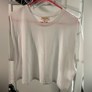 Open Edit crop short sleeve white tshirt in size large. BNWT